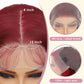 Koreyo Lace Front Wig Pre Plucked 13x4 HD Glueless Honey Blonde Lace Front Wig for Women Natural Looking Synthetic Heat Resistant Fiber Lace Wig (26 Inch) (Wine Red)