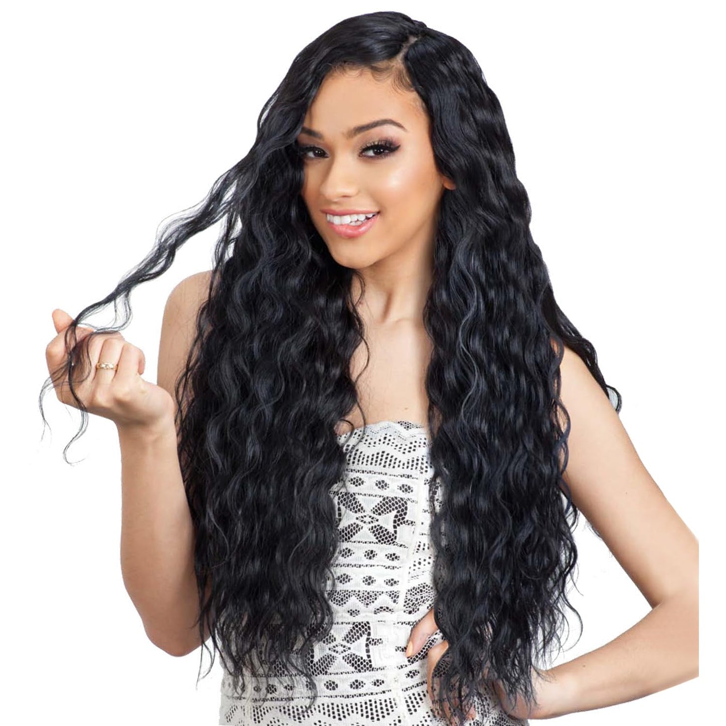 Shake-N-Go Organique Synthetic Weave Hair Extension - BREEZY WAVE 24" (1 Jet Black)