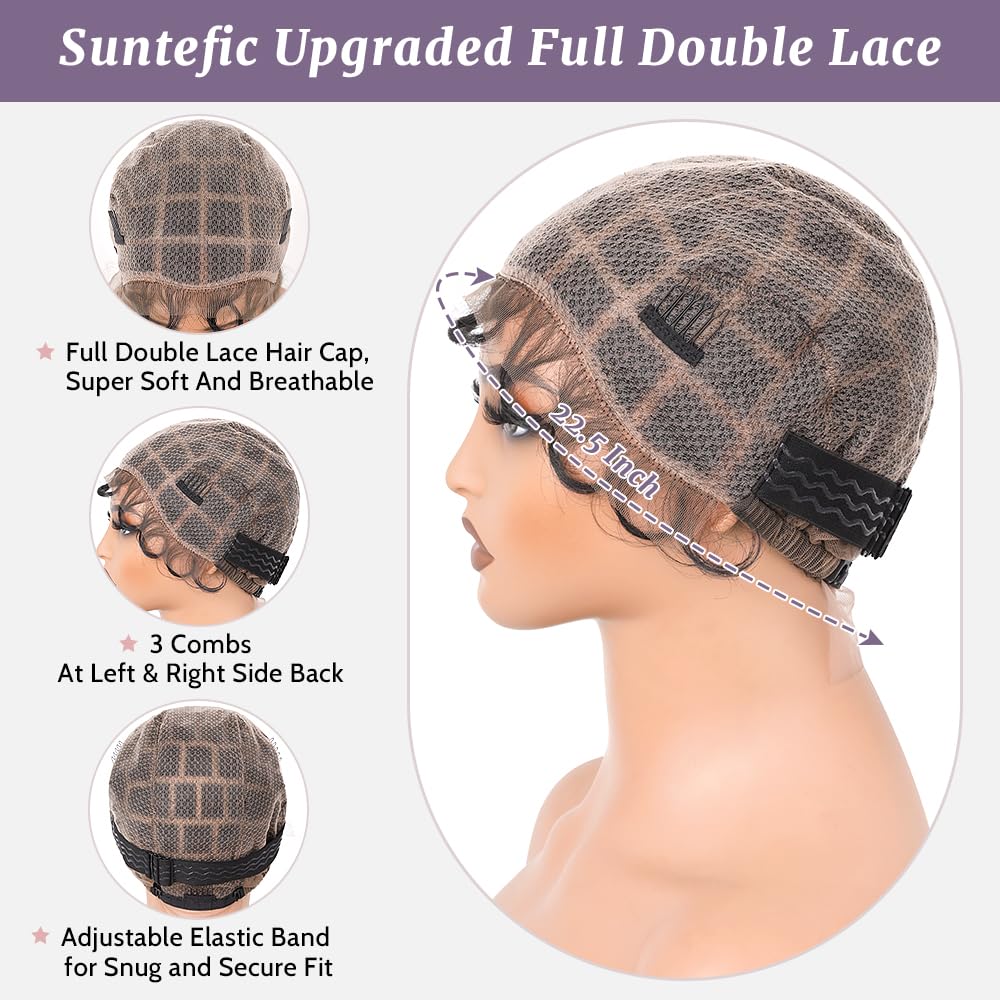 Suntefic Braided Wig Cap With Baby Hair Crochet Wig Cap For Crochet Braids Hair Glueless Double Full Hd Lace Wig Caps For Black Women (Black-69)
