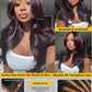Sunber Purple Black Cherry Loose Body Wave With Drawstring Wig Bye Bye Knots 13x4 Pre-Everything Lace Frontal Glueless Wigs Pre Plucked Pre Bleached Knots 180% Density 16Inch 3S Put On and Go Wigs