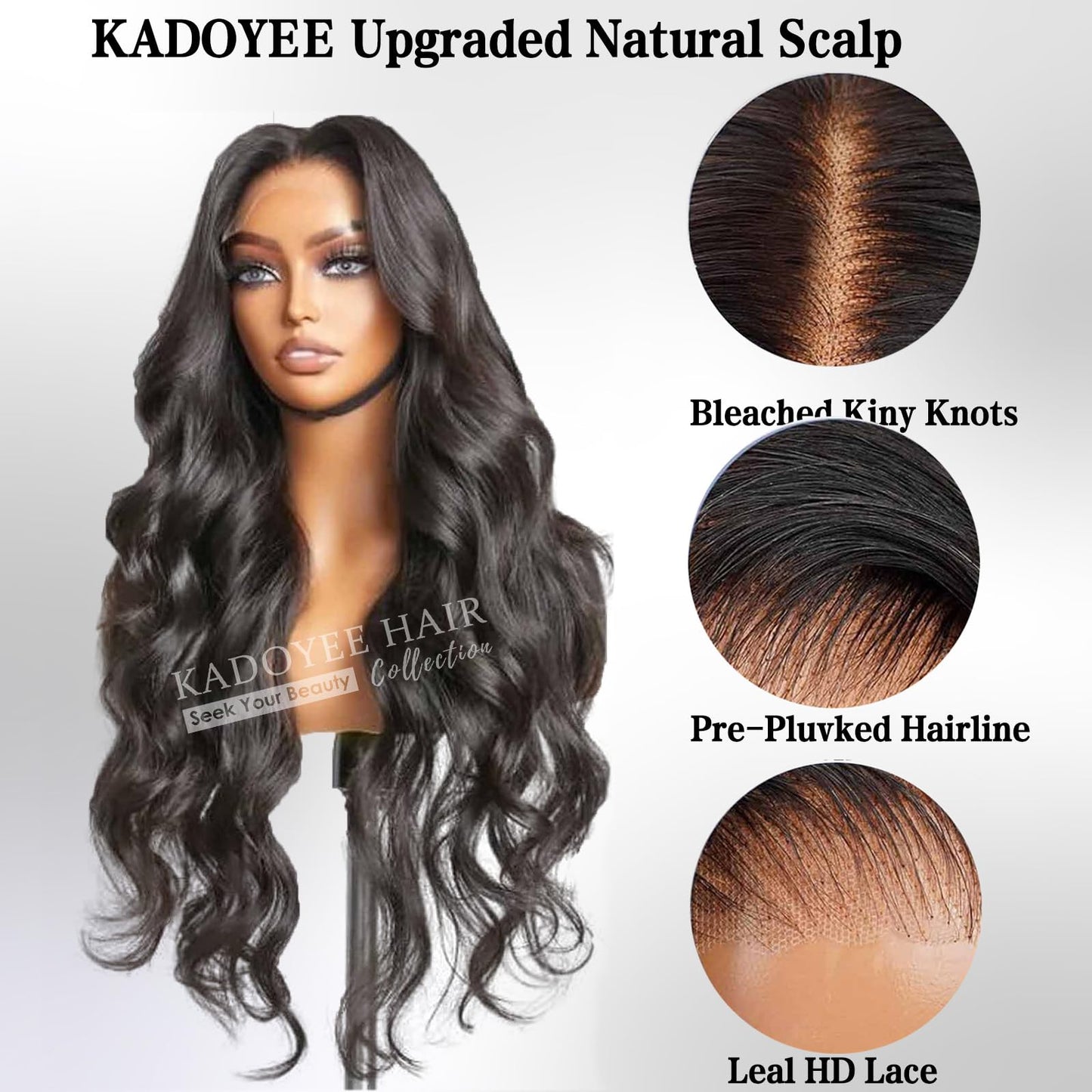 KADOYEE Body Wave Lace Front Wigs Human Hair 180 Density 13x4 HD Lace Front Wigs Human Hair Pre Plucked Glueless Wigs Human Hair Frontal Wigs with Baby Hair for Black Women 28 Inch