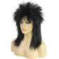 BESTBEL Black Mullet Wig Rocker Punk Hair Gothic 80s Wig Rocking Diva Wigs