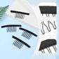 AHQiZFX 30 PCS Wig Clips Wig Comb Black Metal Clips 6-Teeth Wig Combs Wig Making Kit for Hairpiece Caps Wig Accessories Tools for Lace Wigs Cap Making No Sew (Black, 6-Teeth Wip Comb)