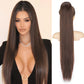 ORSUNCER Drawstring Ponytail Extension, Long Straight Pony Tails Hair Extensions Natural Soft Clip in Ponytail for Women Synthetic Hairpieces Medium Brown