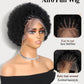 Quantum Love Braided Cornrow Afro Puff Wig for Black Women Stitch Braids Lace Front Wigs with Baby Hair Glueless Prep lucked Afro Braid Synthetic Natural Black Hair