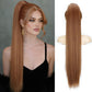ORSUNCER Drawstring Ponytail Extension, Long Straight Pony Tails Hair Extensions Natural Soft Clip in Ponytail for Women Synthetic Hairpieces Auburn Brown