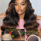 Sunber Bye Bye Knots Glueless 7x5 Lace Front Human Hair Wig Loose Wave Plucked Pre Cut Lace Invisible Knots Put On and Go Chestnut Brown Ombre Color Ready to Wear Wig 150% Density 24Inch