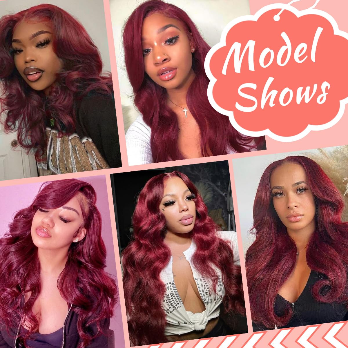 FASCARA 99J Burgundy Lace Front Wigs Human Hair Pre Plucked 13x4 body wave Lace Front Wigs Human Hair 180% Density Glueless Red Wig Red Wig for Black Women Red Wig 30 Inch