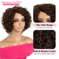 Rebecca Fashion Short Curly Human Hair Wigs for Black Women Cute Curly Bob Wig Side Part Non Lace Glueless Wigs Brazilian Remy Natural Looking Natural Looking Mixed Brown Color