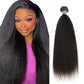 Amella Hair 10A Kinky Straight Hair 1 Bundles Yaki Human Hair Weave Unprocessed Brazilian Virgin Remy Sew in Hair Extensions Natural Black(12inch)