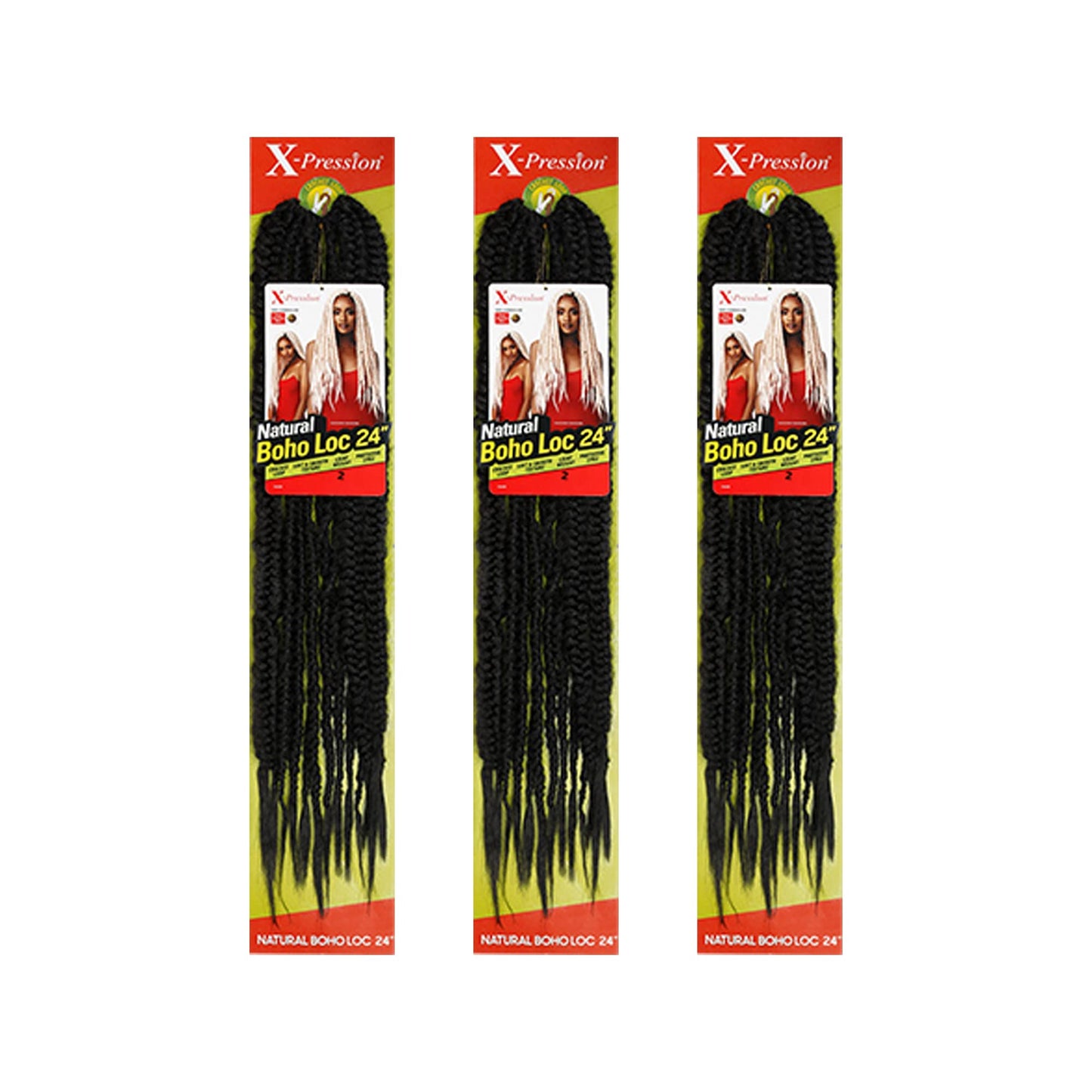 Outre Crochet Braids X-Pression NATURAL BOHO LOC 24" (3-Pack, 1B)
