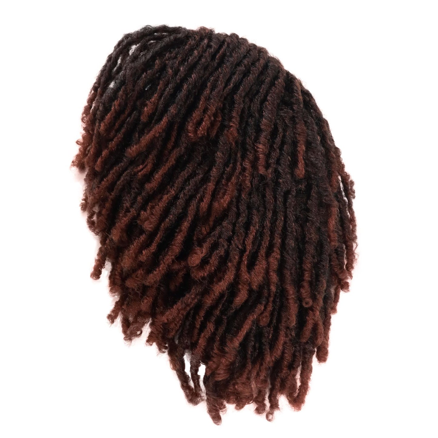 GNIMEGIL Mens Dreadlock Wig Ombre Auburn Curly Hair Cosplay Male Fake Dreads Loc Short Braided Wig with Bangs Realistic Twist Rasta Wigs Funny