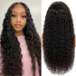 YIJUNDEMA Deep Wave Human Hair Lace Front Wigs 200% Density 13x6 HD Transparent Lace Front Wigs Human Hair Glueless Wigs Human Hair Pre Plucked Deep Curly Human Hair Wig for Black Women 24 Inch