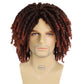 GNIMEGIL Short Fake Dreads Wigs for Men Dreadlock Wig Ombre Auburn Crochet Twist Lco Braided Wig 14 Inches African American Wigs Afro Style Synthetic Hair Rocker Costume Rasta Cosplay T1B/350 Color
