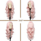 SAPPHIREWIGS 13×4 Pink Synthetic Lace Front Wig Glueless Light Pink Long Body Wave Wigs Heat Resistant Fiber Pre-Plucked Wigs for Women Daily Party Cosplay Wear 26inch