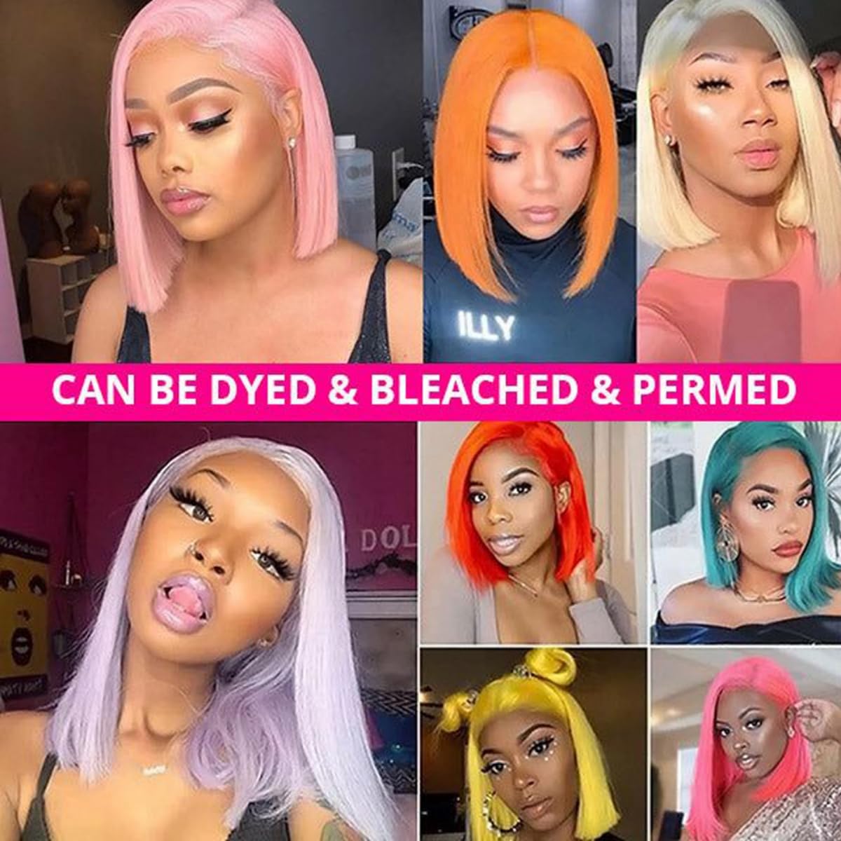 Hoscod 16 Inch Blonde Bob Wig Human Hair Pre Plucked with Baby Hair Straight 613 Bob Wig Human Hair 180 Density 13x4 HD Transparent Lace Blonde Short Wigs 613 Glueless Wigs for Women