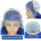 Blue Lace Front Wig Human Hair Pre Plucked 13x4 Blue Wig Human Hair Body Wave Lace Front Wigs Human Hair 200 Density Lace Frontal Wig Glueless Dark Blue Wig 28 Inch