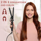Ufree 5 in 1 Curling Iron with Interchangeable Ceramic Barrels (0.35"-1.25"), Curling Wand Set with Flat Iron Hair Straightener, Professional Instant Heat Up, Dual Voltage Hair Curler, Women Gifts