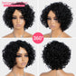 Rebecca Fashion Short Curly Human Hair Wigs for Black Women Cute Curly Bob Wig Side Part Non Lace Glueless Wigs Brazilian Remy Natural Looking Natural Color