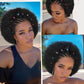 Quantum Love Braided Cornrow Afro Puff Wig for Black Women Stitch Braids Lace Front Wigs with Baby Hair Glueless Prep lucked Afro Braid Synthetic Natural Black Hair