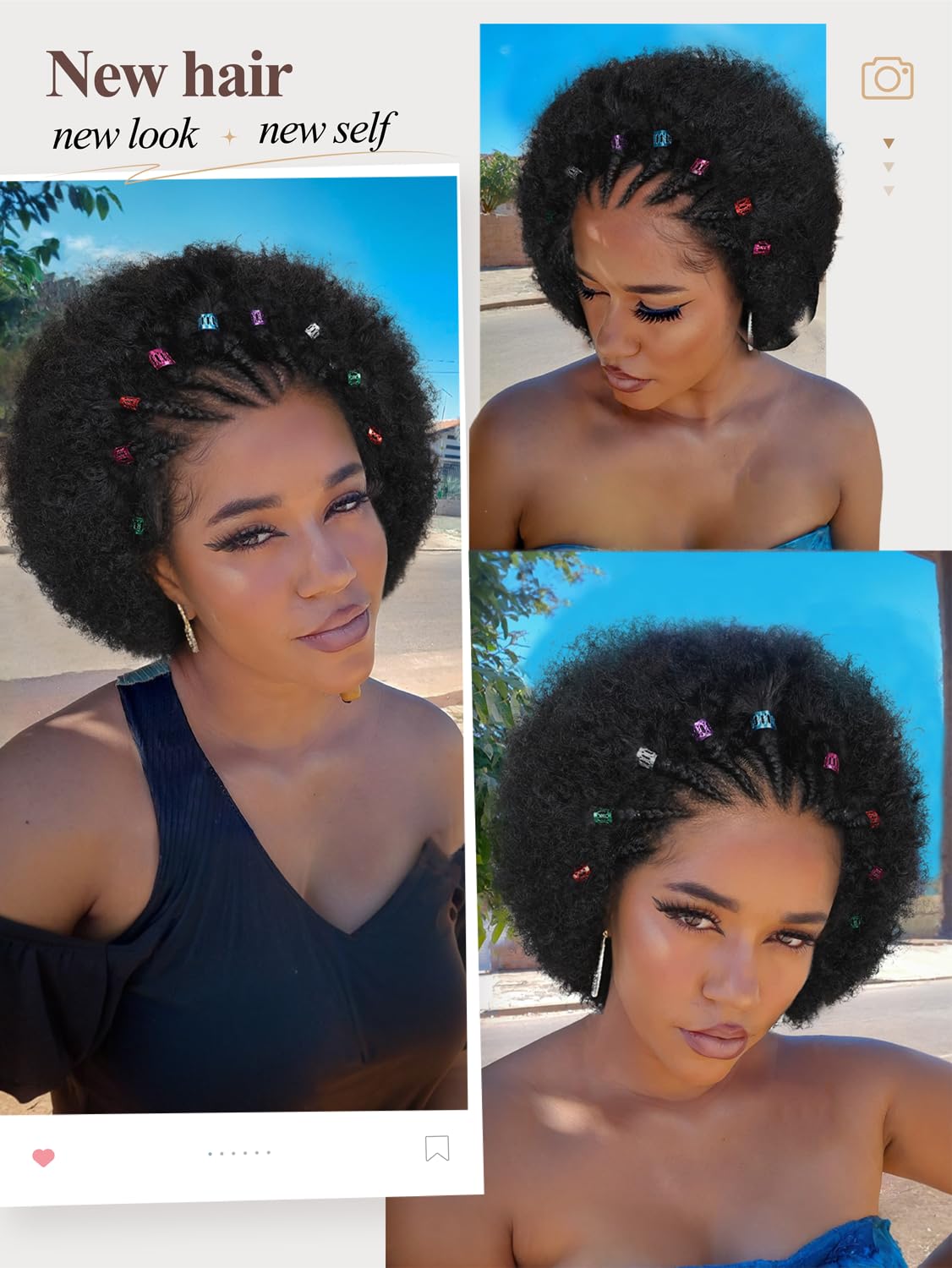 Quantum Love Braided Cornrow Afro Puff Wig for Black Women Stitch Braids Lace Front Wigs with Baby Hair Glueless Prep lucked Afro Braid Synthetic Natural Black Hair
