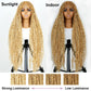 SUPERNOVA 36 Inches Full Lace Boho Box Braided Wig T274/614# Ombre Blonde Synthetic Braids Wig With Baby Hair Bohemian Long Highlight Square Knotless Braided Wigs For Black Women (36 Inch)