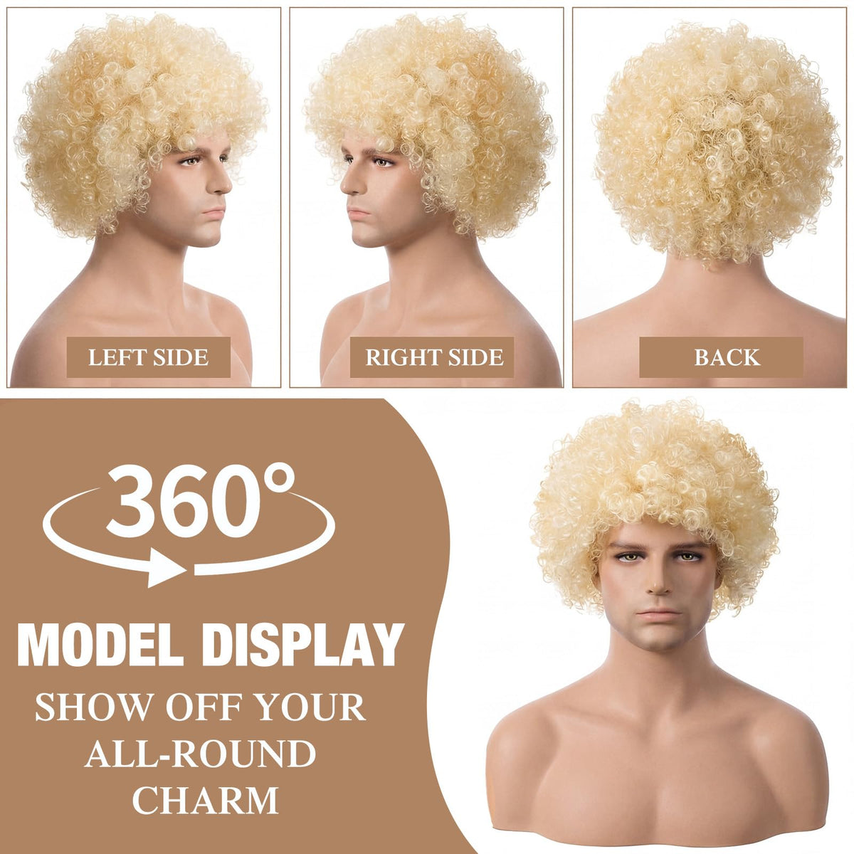 Suncalla 6 Set Afro Wigs for Halloween Party Mixed Colors