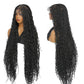 SUPERNOVA Knotless Boho Box Braided Wigs For Black Women 36inch Square Knotless Full Lace Box Braid Wig Goddess Braided Wig With Baby Hair Bohemian Curly Ends Synthetic Boho Braids Wig (36 Inch)