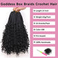 COOKOO 14 Inch Goddess Box Braids Crochet Hair for Black Women 8 Packs Synthetic Bohomian Hippie Crochet Box Braids With Curly Ends Pre Looped Crochet Braiding Hair 1B#