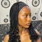 RealWigs 18” Black Headband Braided Wig Box Braids with Curly Tips