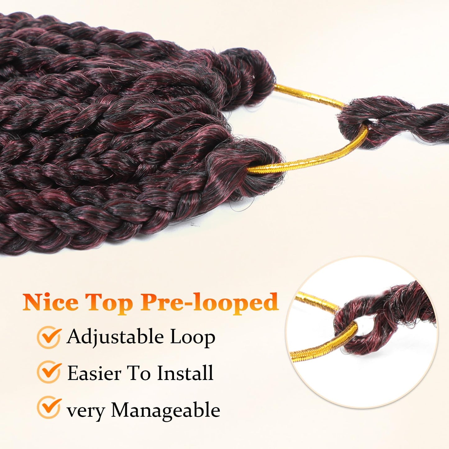 Yewell Goddess Box Braids Crochet Hair 12 Inch Boho Crochet Box-Braids With Curly Ends For Black Women,9 Packs Bohomian Crochet Box-Braid Pre Looped Box Braiding(12Inch 9Packs,TBUG)