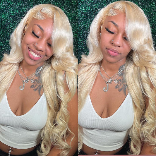 Blonde Lace Front Wig Human Hair 613 Body Wave HD Lace Frontal Wig Pre Plucked With Baby Hair 13x4 Free Part Full Lace Front Wigs for Women 200% Density 26inch
