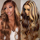 Loyom Highlight Ombre Lace Front Wig Human Hair Pre Plucked 13x4 HD Transparent 4/27 Honey Blonde Lace Frontal Wigs For Women with Baby Hair 200 Destiny Body Wave Lace Front Wigs Human Hair 32 Inch