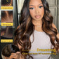 Sunber Ombre Highlight Brown Body Wave Human Hair Glueless Balayage Wigs Pre Cut 7x5 HD Lace Front with Elastic Drawstring 150% Density Put On and Go Pre Plucked Pre Bleached Invisible Knots 24Inch