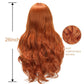 Sabosi Ginger Wig Long Wavy Wigs for Women 26 Inch Middle Part Curly Wavy Wig Natural Looking Synthetic Heat Resistant Fiber Wig for Daily Party Use