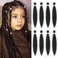 Kids Braiding Hair 12 Inch 8 Packs Pre Stretched Braiding Hair For Braiding Twist Hair Pre Stretched For Crochet Box Braids Hot Water Setting Soft Yaki Texture(12Inch, 1B)
