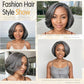 HANASCC Salt and Pepper Wigs for Women 10" Glueless Grey Short Bob Wigs Pre Plucked Body Wave Gray Human Hair Wig Pre Cut 5x5 HD Transparent Grey Glueless Lace Front Wigs for Women