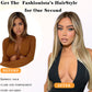 NOSTALGIA Ombre Blonde Wear and Go Glueless Wigs Pre Plucked Pre Cut for Beginners Synthetic Lace Front Wigs With Bangs Blonde Long Layered Straight Wigs