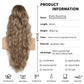 26 inch Drawstring Ponytail Extension for Women, Wavy Pony Tails Hair Extensions, Synthetic Hair Extensions Ponytail for Daily Use (Color: Ash Brown Mixed Beige Blonde)