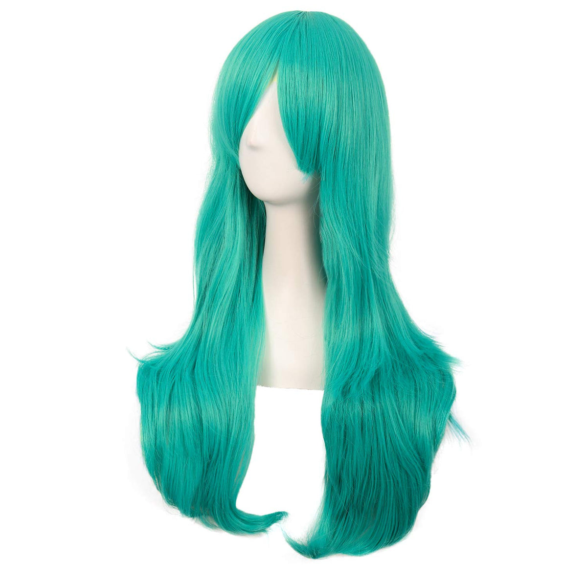 MapofBeauty 28 Inch Long Curly Hair Costume Cosplay Wig, Teal Green