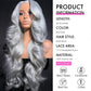 ELFSECRET Grey Lace Front Wigs Human Hair Glueless 13x6 Hd Lace Front Wig Human Hair Pre Plucked 180 Density Silver Grey Body Wave Wig Human Hair for Women Wear and Go Grey Wig 20 Inch
