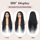 Suntefic Box Braided Wigs for Black Women Glueless Box Braids Wig with Baby Hair Double Full Lace Front Braid Wig Human Hair Blended Braided Wigs (Box Braid（Black）