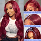 Dewyigs 24Inch 99J Burgundy Lace Front Wigs Human Hair 180 Density Red Burgundy Wig Human Hair 13x4 HD Body Wave Lace Front Wigs Human Hair Pre Plucked Glueless Frontal Wigs Human Hair for Women