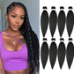 Braiding Hair pre stretched 20 Inch 8 Packs Prestretched Braiding Hair Extensions For Braids Easy Braid Synthetic Professional Soft Yaki Texture,No Itch(20in,1b#)