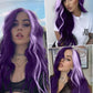 Sabosi Long Wavy Purple Wigs for Women 26 Inch Middle Part Curly Wavy Wig Natural Looking Synthetic Heat Resistant Fiber Wig for Daily Party Use