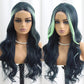 SISIFIRE Highlight Long Deep Wave Wigs for Women Long Curly Small Lace Front Wig Synthetic Heat Resistant Fiber Middle Part Wigs for Halloween Cosplay Christmas Wigs