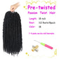 Bileaf Passion Twist Crochet Hair 18 Inch Crochet Passion Twist Hair Pretwisted, Pre Looped 8 Packs Passion Twist Crochet Braids Passion Twists Bohemian Twist Crochet Hair for Women Girls and Kids 1B