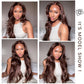 Chocolate Brown Lace Front Wig - Human Hair, 13x4 Body Wave, Pre-Plucked, 200% Density, 28 Inch