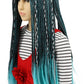 karlery Kids Girls Long Braid Blue and Black Mixed Wig Halloween Cosplay Wig Anime Costume Party Wig