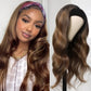olimaruly Headband Wig Human Hair 18 inch Body Wave Ombre None Lace Front Wig Highlight Machine Made for Black Women 150% Density